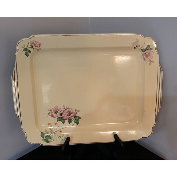 Vintage Homer Laughlin Briar Rose Serving Tray 15 1/4" x 11 1/2", Undamaged Rare - Picture 13 of 14